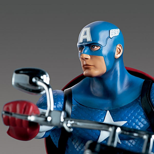 Captain America on Motorcycle 3D Model Ready to Print