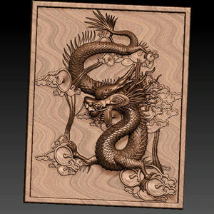 Chinese dragon relief 3d model for CNC router Carved Engraving