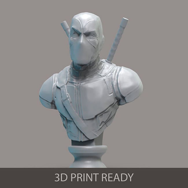 Deadpool Bust 3D Model Ready to Print STL