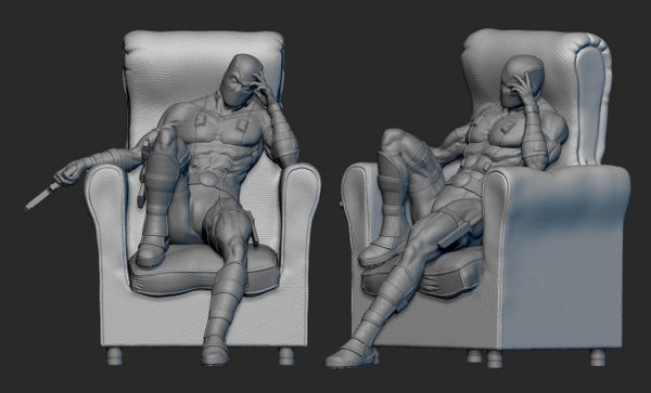 Deadpool Statue 3D Model Ready to Print STL Format