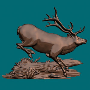 Deer 3D model STL file for artcam vectric aspire vcarve cnc router