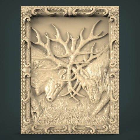 Deer reliefs 3D model for artcam vectric aspire vcarve cnc router