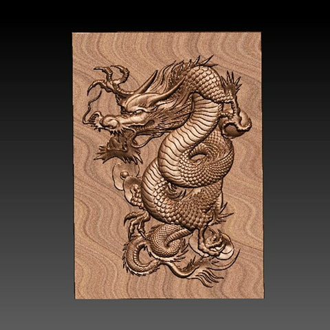 Dragon relief 3d model for CNC router Carved Engraving