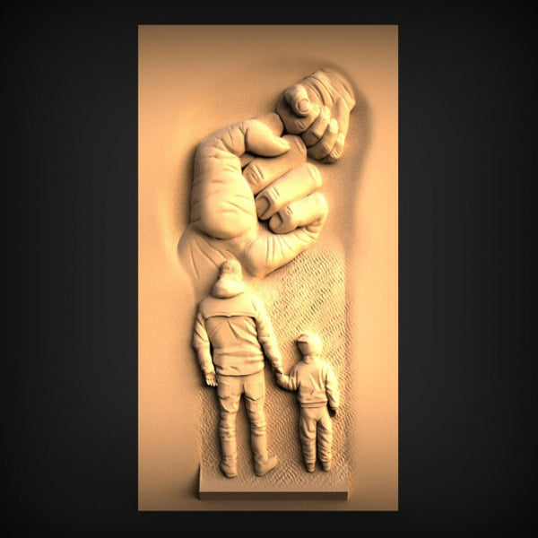 Father and Son 3D model STL format for 3D Print CNC Router Carved