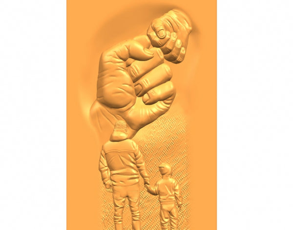 Father and Son 3D model STL format for 3D Print CNC Router Carved