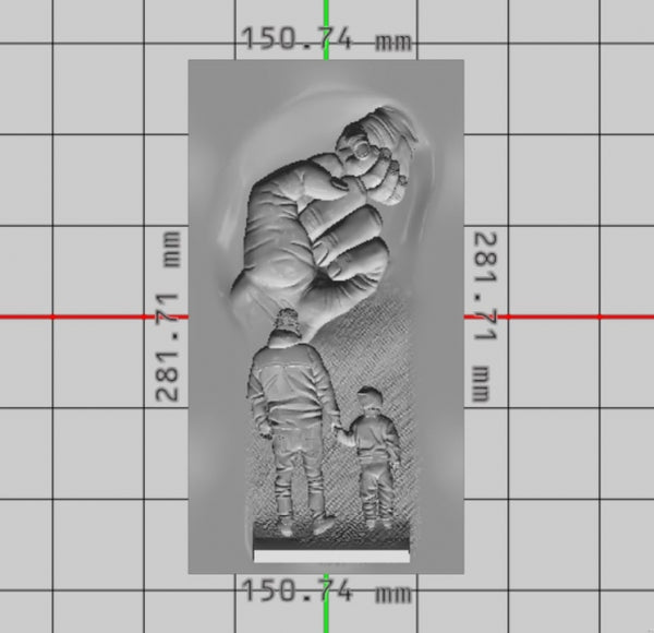 Father and Son 3D model STL format for 3D Print CNC Router Carved