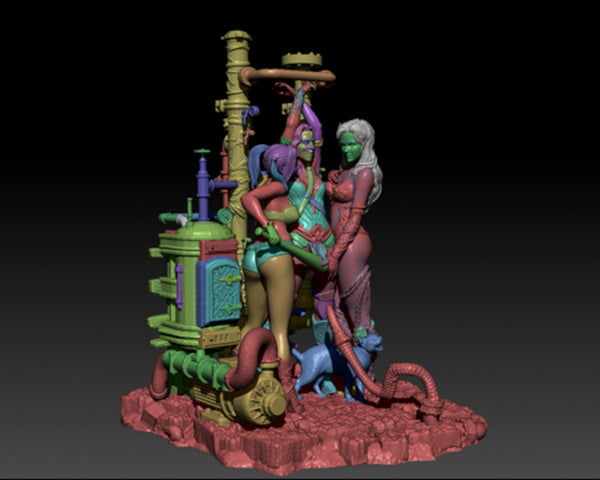 Harley Quinn, Poison Ivy, Wonder Woman 3D STL Ready Print