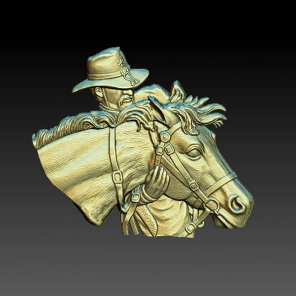 Horse relief 3D model for artcam vectric aspire vcarve cnc router