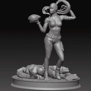 Lady Deadpool Diorama 3D Model Ready to Print SLA Only