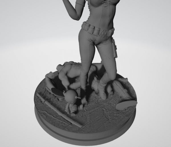 Lady Deadpool Diorama 3D Model Ready to Print SLA Only