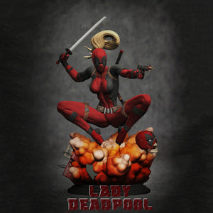 Lady Deadpool Statue 3D Model Ready to Print STL