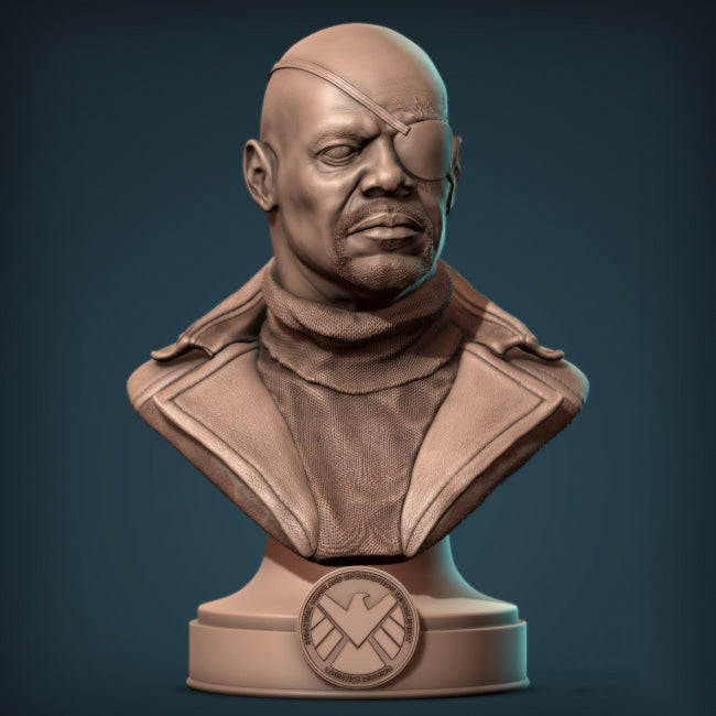 Marvel Nick Fury Bust 3D Model Ready to Print STL