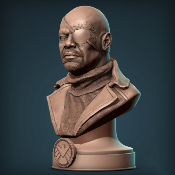 Marvel Nick Fury Bust 3D Model Ready to Print STL