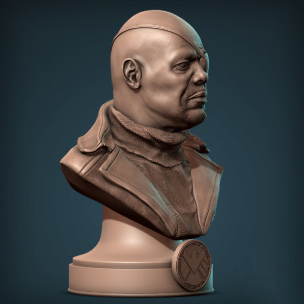 Marvel Nick Fury Bust 3D Model Ready to Print STL