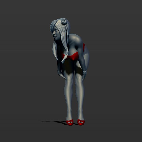 Pretty girl posing 3D model Ready Print