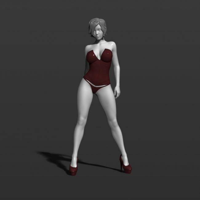 Pretty girl posing 3D model Ready Print P2