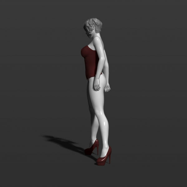 Pretty girl posing 3D model Ready Print P2