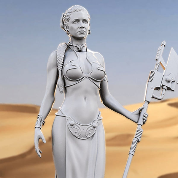 Princess Leia statue 3D model for 3D print CNC router carved