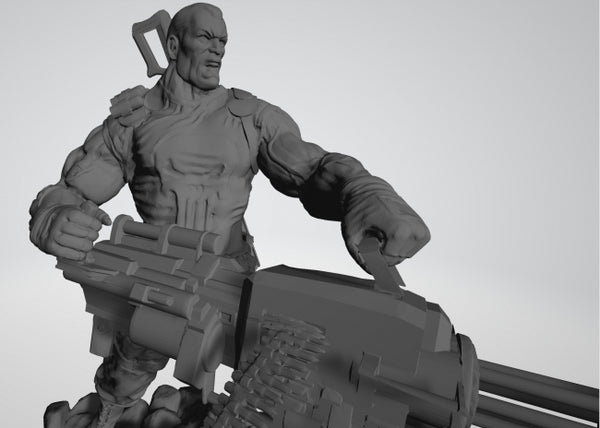 Punisher Diorama 3D Model Ready to Print STL