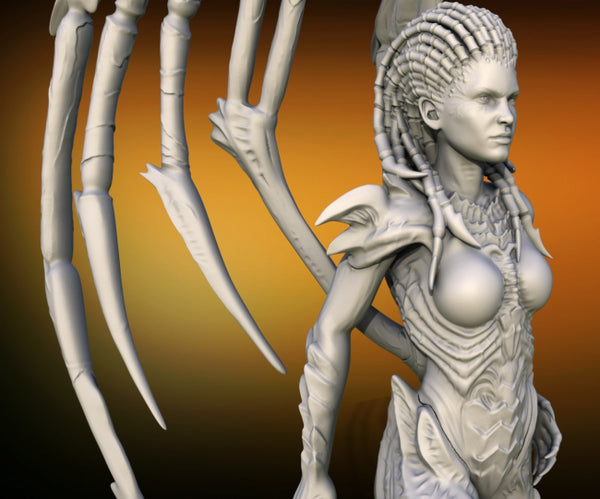 Queen of Blades 3D model STL for 3D Print CNC router Carved