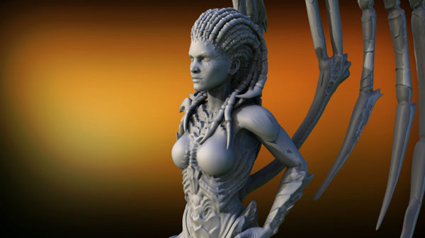 Queen of Blades 3D model STL for 3D Print CNC router Carved