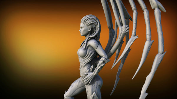 Queen of Blades 3D model STL for 3D Print CNC router Carved