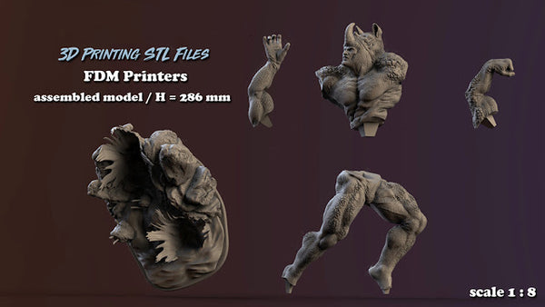 Rhino Marvel Miniatures 3D Model Ready to Print