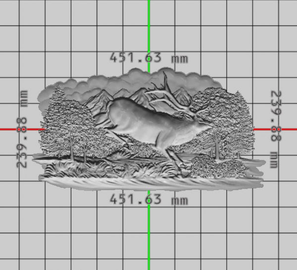 Running deer 3D model for artcam vectric aspire vcarve cnc router