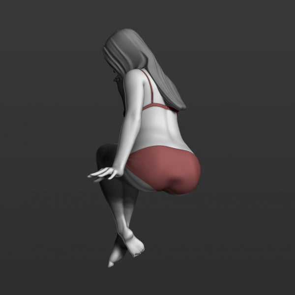 Sitting girl 3D model Ready Print