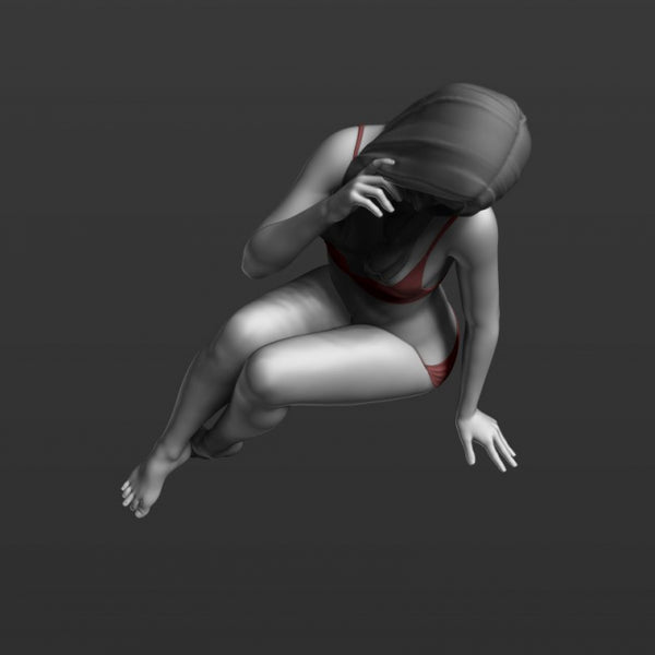 Sitting girl 3D model Ready Print