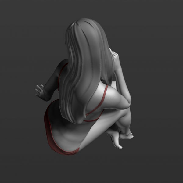 Sitting girl 3D model Ready Print