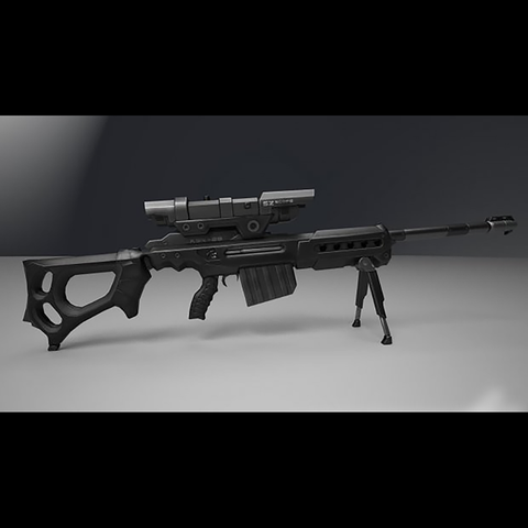 Sniper Rifle KSR-29 OBJ STL FBX 3D Model file for Game Ready