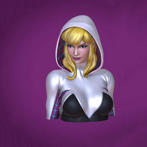 Spider Gwen Bust 3D Model Ready to Print STL