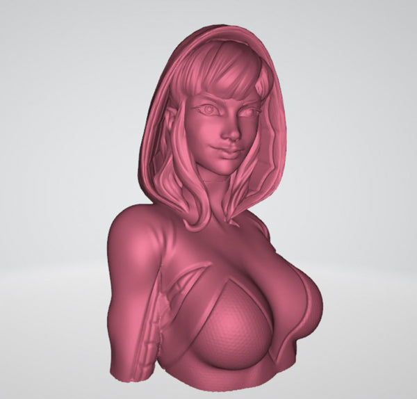 Spider Gwen Bust 3D Model Ready to Print STL