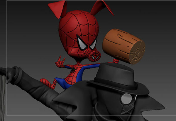 Spiderman Noir Washed Sculpture 3D Model Ready to Print