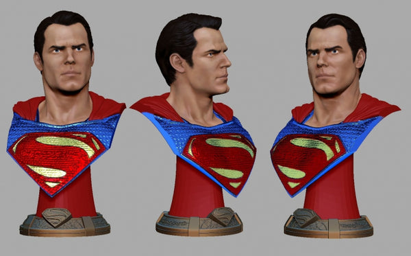 Superman bust 3d model ready print