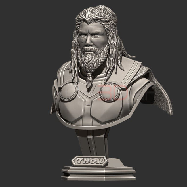 Thor Long Hair Bust Avengers Endgame 3D Model Ready to Print STL