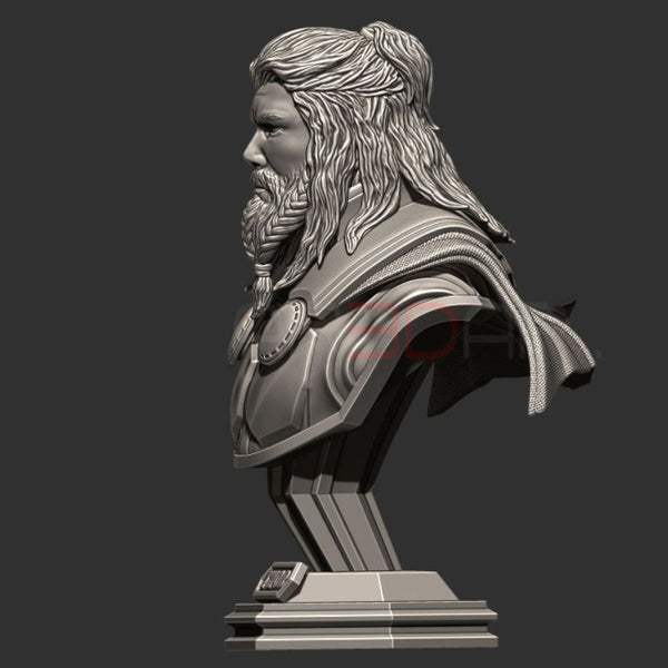 Thor Long Hair Bust Avengers Endgame 3D Model Ready to Print STL