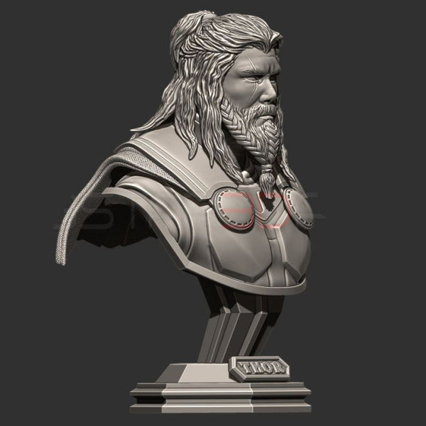 Thor Long Hair Bust Avengers Endgame 3D Model Ready to Print STL