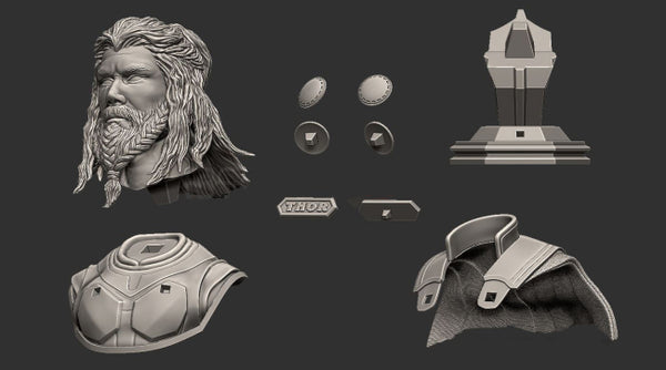 Thor Long Hair Bust Avengers Endgame 3D Model Ready to Print STL