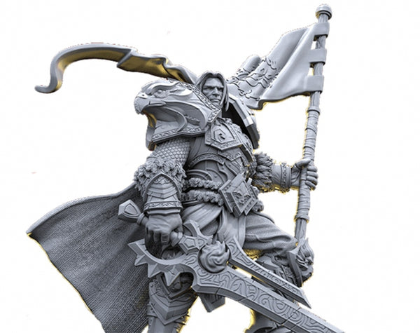 Varian Wrynn 3D model STL FBX file for 3D Print CNC router carved