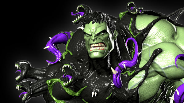 Venomized Hulk Figure 3D Model Ready to Print