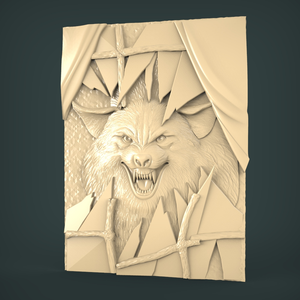 Wolf Relief 3D STL model for CNC router Engraver