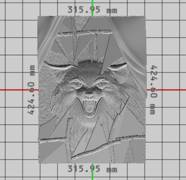 Wolf Relief 3D STL model for CNC router Engraver