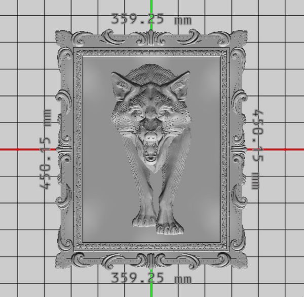 Wolf Relief 3D model STL format for CNC router Engraving Carved Artcam