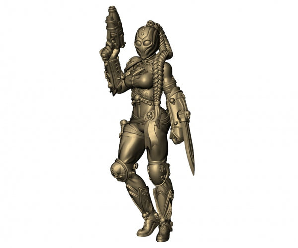 Woman Assassin Statue 3D model STL for 3D printing