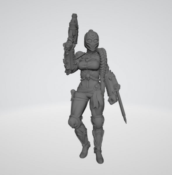 Woman Assassin Statue 3D model STL for 3D printing