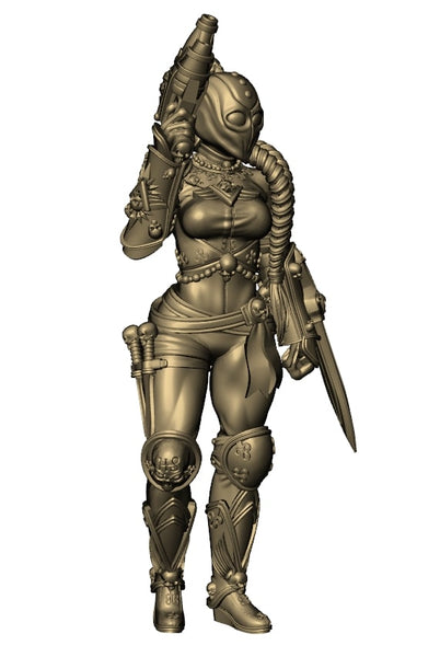 Woman Assassin Statue 3D model STL for 3D printing