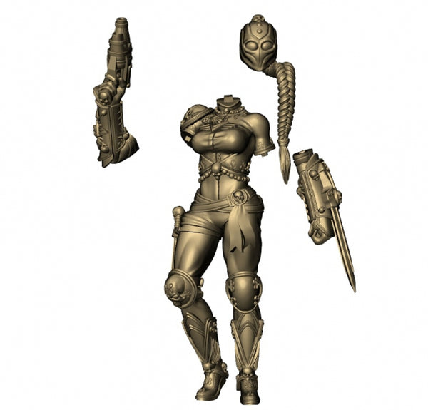 Woman Assassin Statue 3D model STL for 3D printing