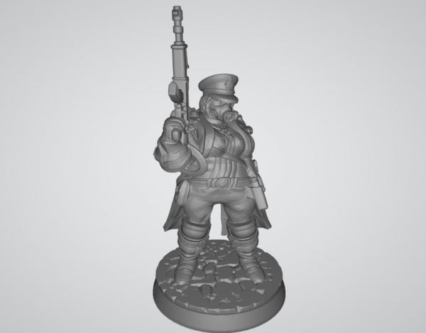 Woman Soldier 3D model ready print